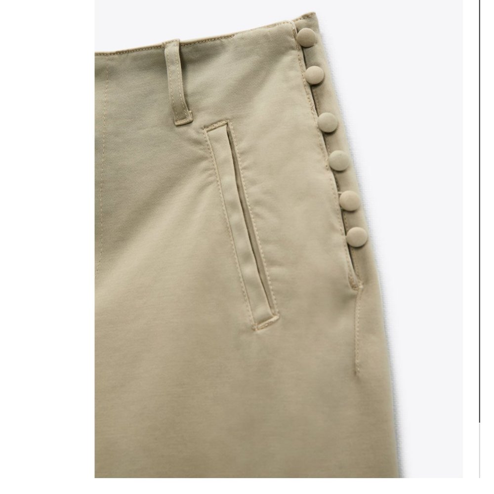 NWT ZARA WIDE LEG CROPPED PANTS